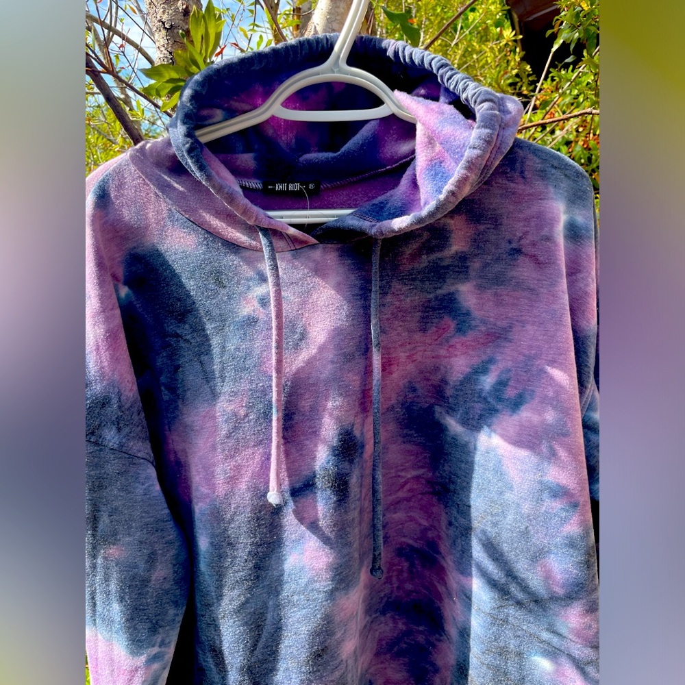Purple Plus Tie Dye Hoodie